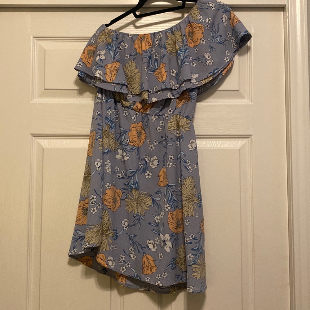 One shoulder blue Lush Dress